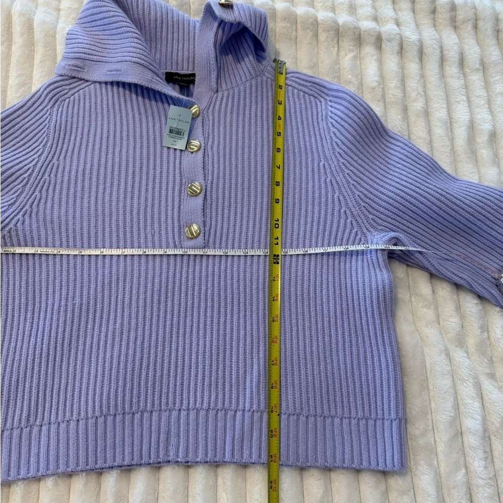 Ann Taylor Lavender Cowl Neck Sweater - Picture 4 of 6